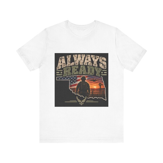 Always Ready soldier silhouette T-Shirt | American flag, sunset, military