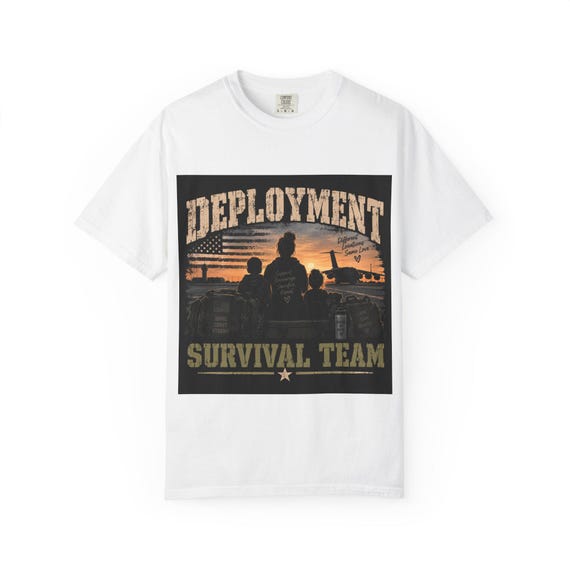 Deployment Survival Team T-shirt | Military Sunset Silhouette