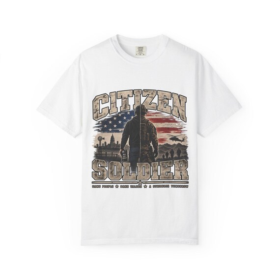 Citizen Soldier T-Shirt | American Flag Military Silhouette