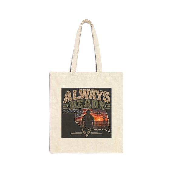 Always Ready silhouette sunset Tote Bag | American flag, military theme