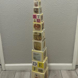 Vintage 1998 Peter Rabbit Building Blocks, 100% Complete Nesting Set