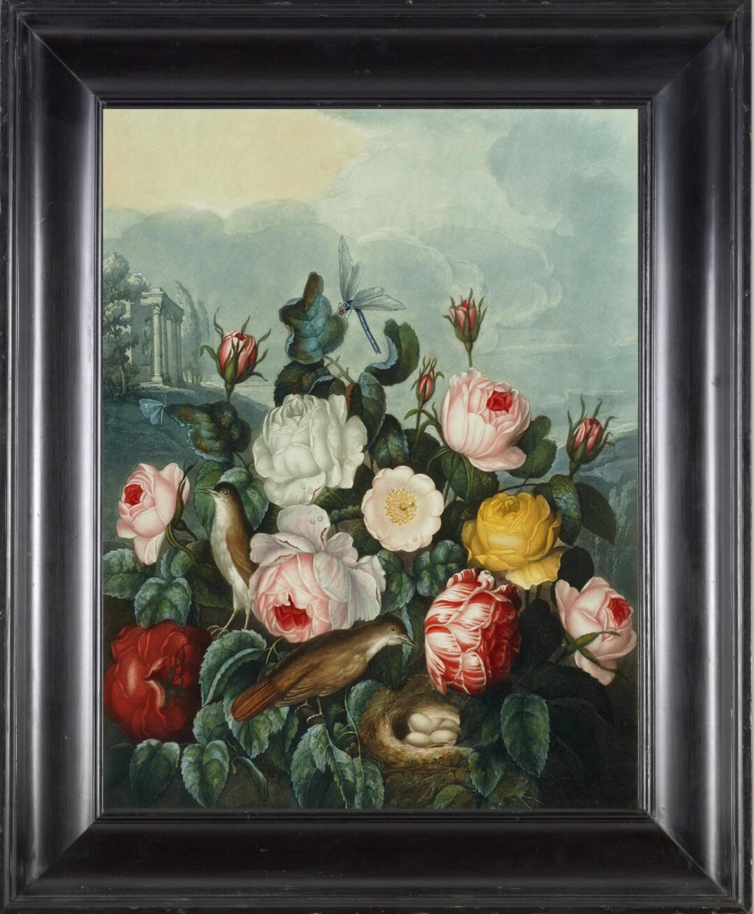 Roses BOTANICAL PRINT Wall Art THO7 Beautiful Antique Vintage Roses ...