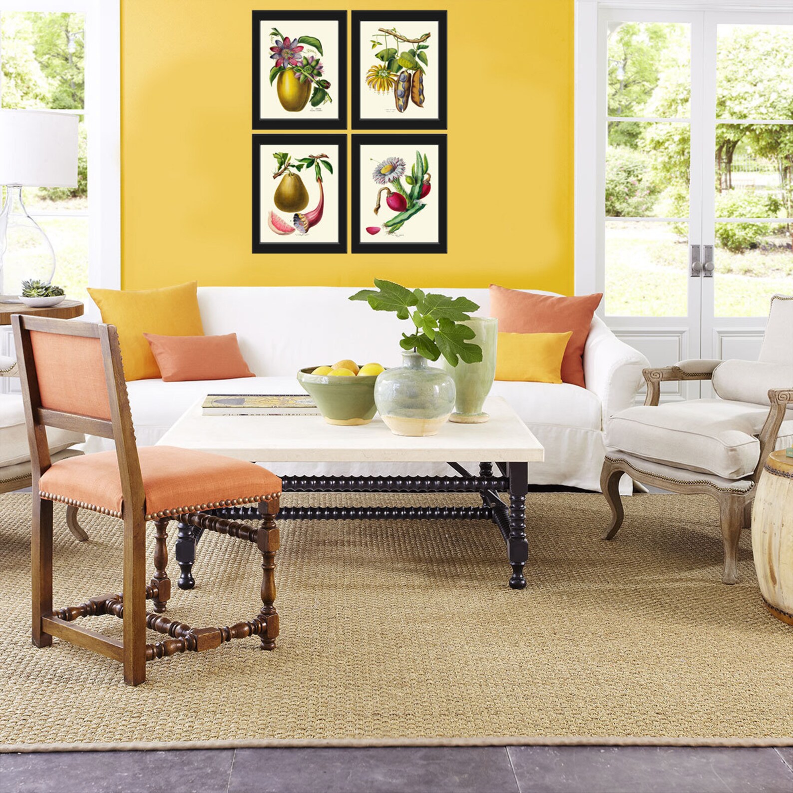 Tropical Fruit Botanical Print SET of 4 Wall Art Prints Beautiful ...