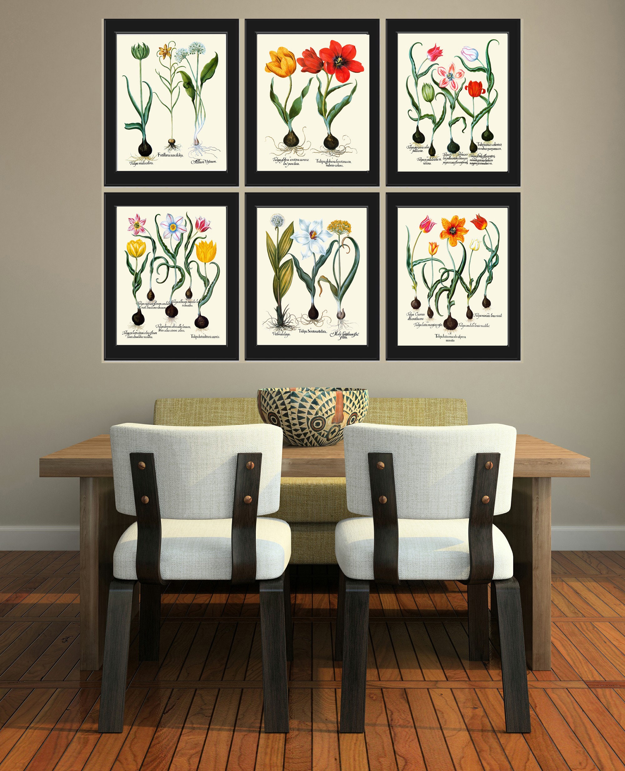 Flower Print Set of 6 Art Prints Antique Botanical Beautiful Besler ...