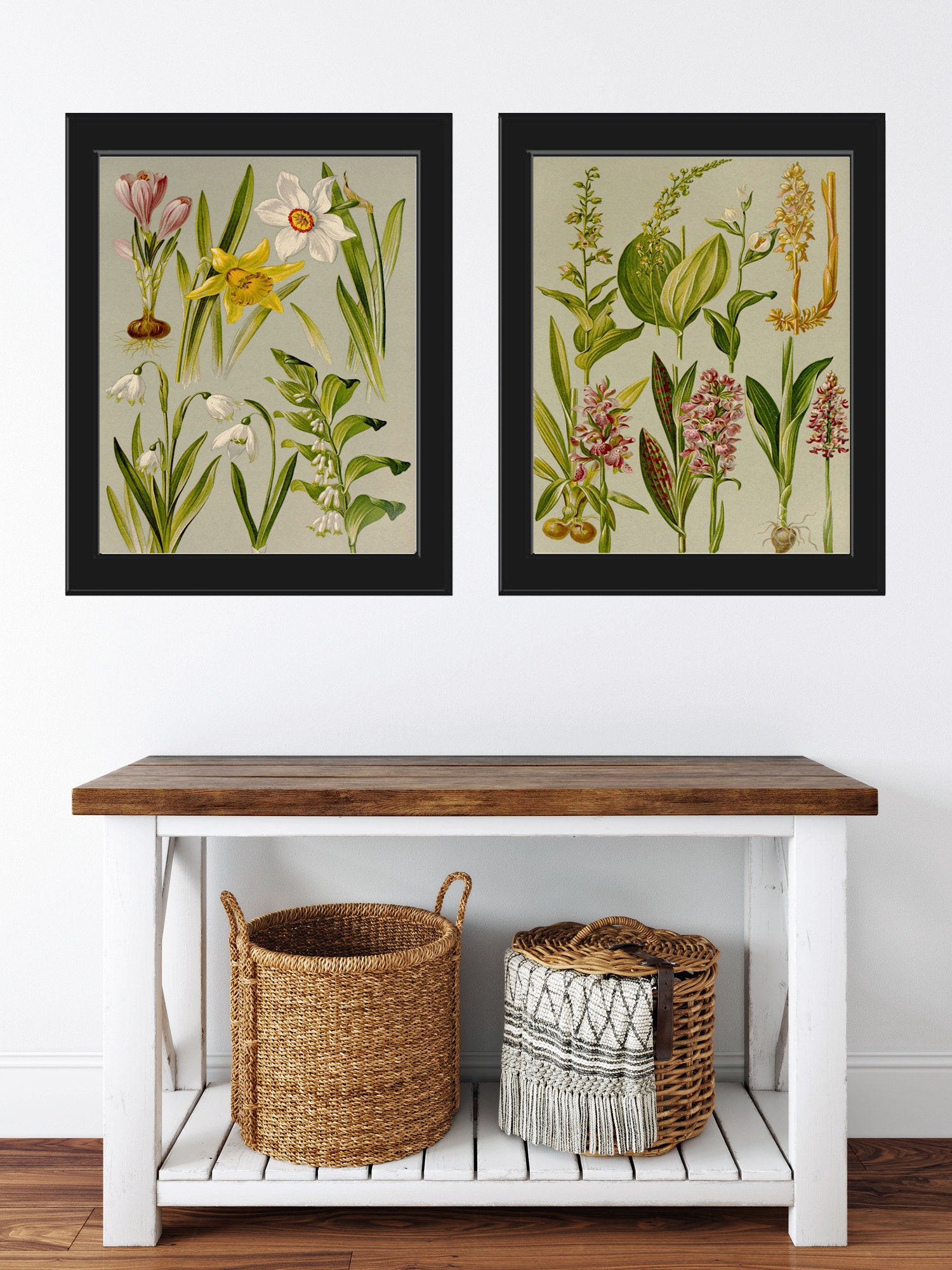Vintage Botanical Print Set of 2 Botanical Wall Art Antique Beautiful ...