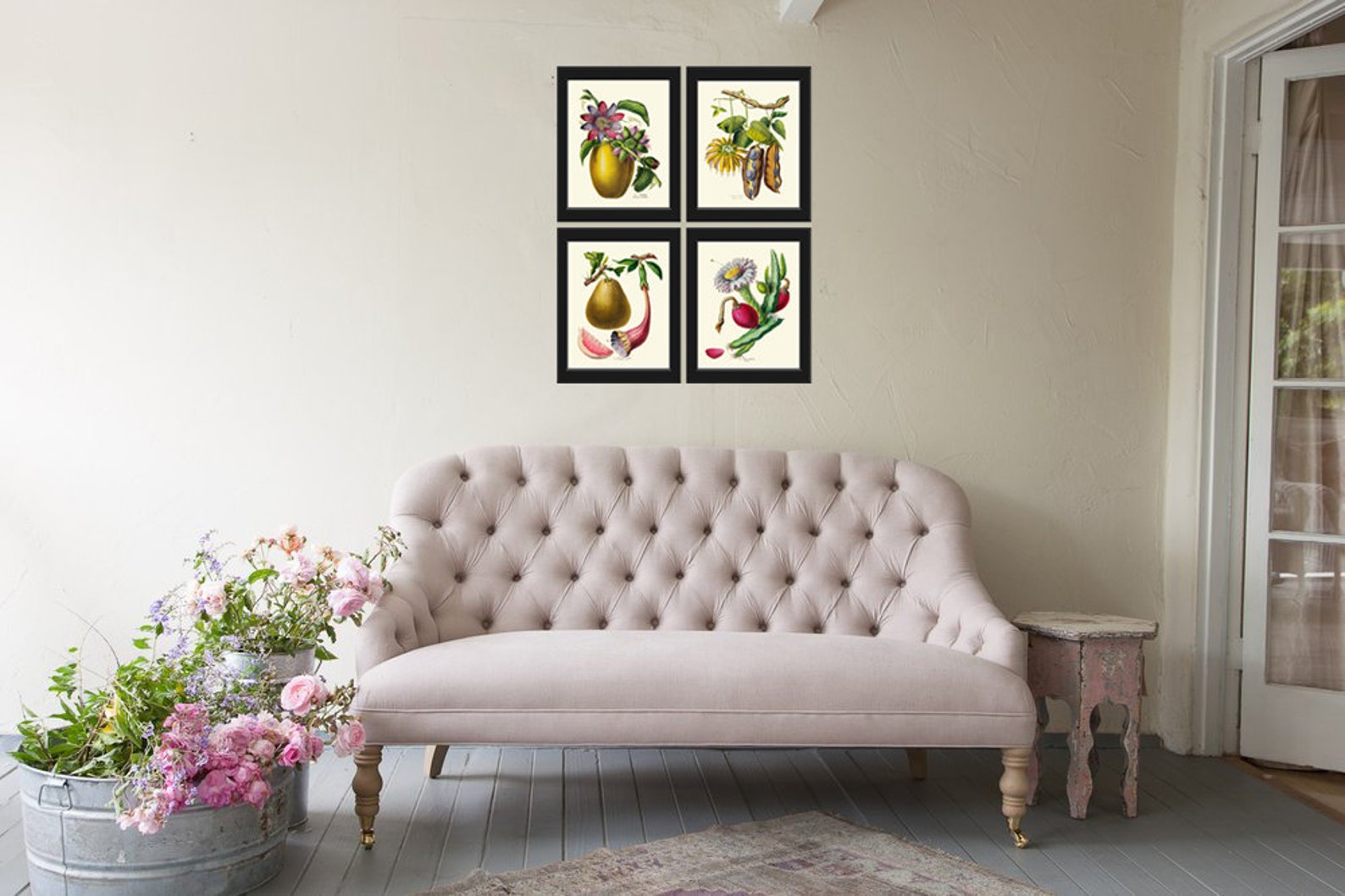 Tropical Fruit Botanical Print SET of 4 Wall Art Prints Beautiful ...