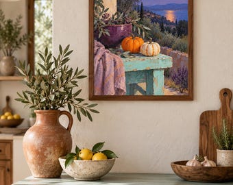 Last Harvest Light Wall Art, Autumn Still Life Painting, A3 Printable Digital Download