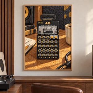PO-24 Kontorsficka för operatör, träposter för musikstudio, A2 utskrivbar för nedladdning bild 2