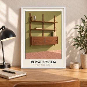 Konsttryck av Royal System, möbelaffisch från Poul Cadovius, digital nedladdning i A2-format bild 3