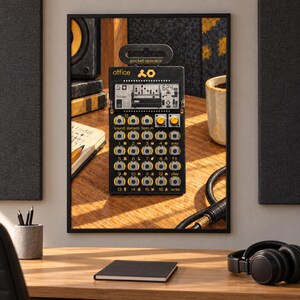 PO-24 Kontorsficka för operatör, träposter för musikstudio, A2 utskrivbar för nedladdning bild 1