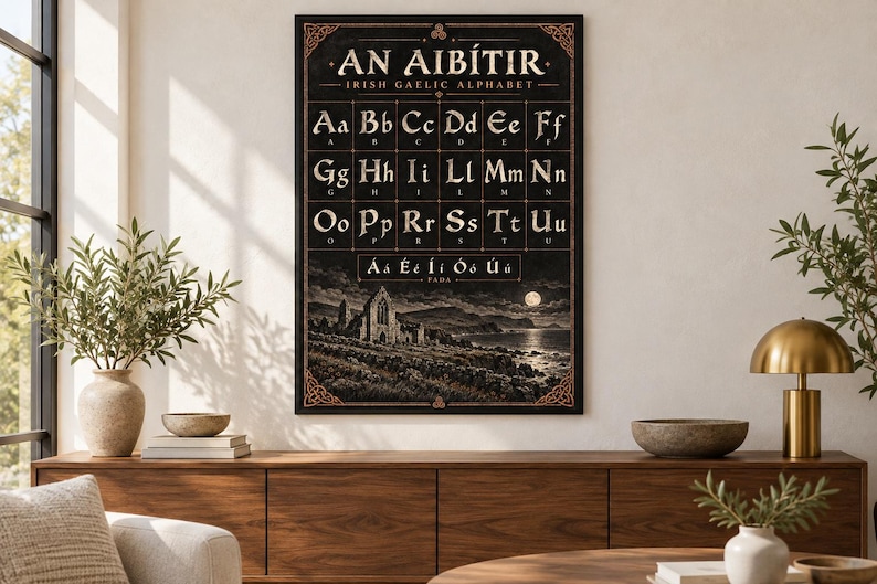 Irish Gaelic Alphabet Poster, an Aibitir, Celtic Digital Download - Etsy UK