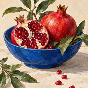 Stillebentryck av grekiskt granatäpple | Utskrivbar väggkonst | Granatäpple från Peloponnesos | Digital nedladdning bild 6