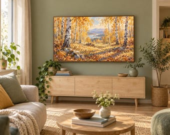 Birch Forest Sunlight – Landscape TV Art, 4K 16:9 and A3 Digital Download