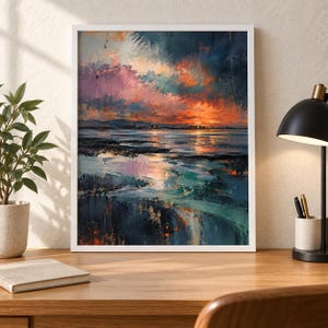 Poolbeg Ember | Abstrakt väggkonst inspirerad av Dublinbukten | Digital nedladdning bild 3