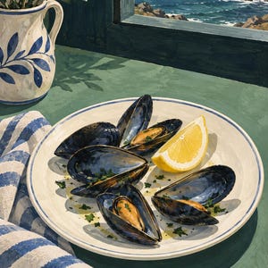 Galician Seafood Still Life Print | Printable Wall Art | Galician Sea Table | Digital Download image 6