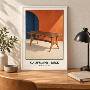 Kaufmann skrivbordskonsttryck, Finn Juhl möbelaffisch, A2 digital nedladdning bild 3