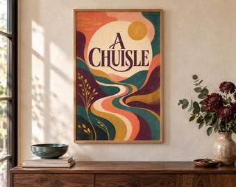 A Chuisle Irish Love Print, Heartfelt Typography Wall Art, Digital Download