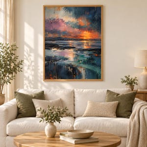 Poolbeg Ember | Abstrakt väggkonst inspirerad av Dublinbukten | Digital nedladdning bild 4