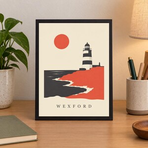 Tryck av fyren i Wexford Hook | Digital nedladdning av irländsk väggkonst bild 2