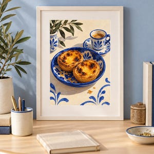 Morgontryck med portugisisk vaniljsåspaj | Blå & vit keramik (digital nedladdning) bild 4