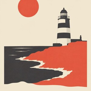 Tryck av fyren i Wexford Hook | Digital nedladdning av irländsk väggkonst bild 6