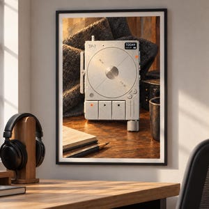 May include: A silver rectangular digital field recorder labeled TP-7 with a circular central dial, three square playback buttons, and a small screen displaying the word TODAY. The device features a side-mounted knob and metallic finish.