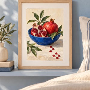Stillebentryck av grekiskt granatäpple | Utskrivbar väggkonst | Granatäpple från Peloponnesos | Digital nedladdning bild 3