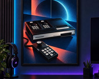 ColecoVision Art Print, Luminous Gaming Wall Art, Gamer Room Decor, A2 Digital Download