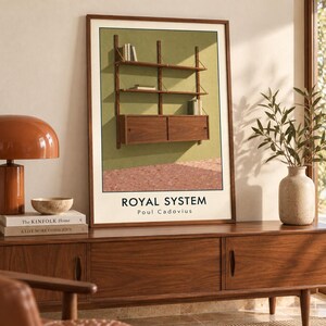 Konsttryck av Royal System, möbelaffisch från Poul Cadovius, digital nedladdning i A2-format bild 2