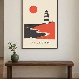 Tryck av fyren i Wexford Hook | Digital nedladdning av irländsk väggkonst bild 4