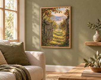 Orchard Gate – Vintage Style Autumn Art, A3 Digital Download