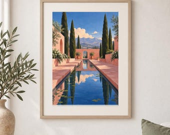 Granada Garden Print | Printable Wall Art | Granada Water Memory | Digital Download
