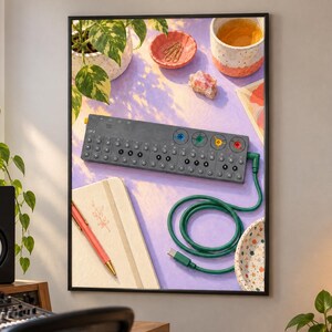 Teenage Engineering OP-Z väggkonsttryck, färgglad synthesizer och sequencer-affisch, A2 digital nedladdning bild 4