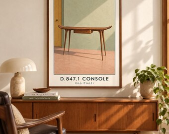 D.847.1 Konsolen-Kunstdruck, Gio Ponti Möbelposter, A2-Digitaldownload