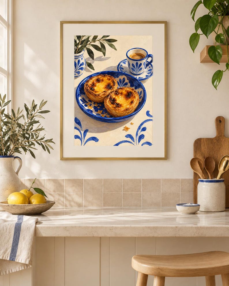Morgontryck med portugisisk vaniljsåspaj | Blå & vit keramik (digital nedladdning) bild 5