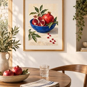 Stillebentryck av grekiskt granatäpple | Utskrivbar väggkonst | Granatäpple från Peloponnesos | Digital nedladdning bild 5