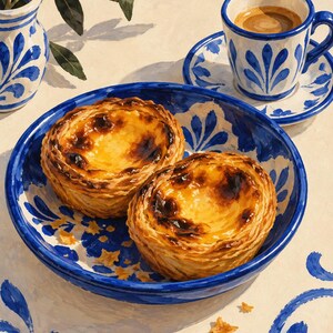Morgontryck med portugisisk vaniljsåspaj | Blå & vit keramik (digital nedladdning) bild 6