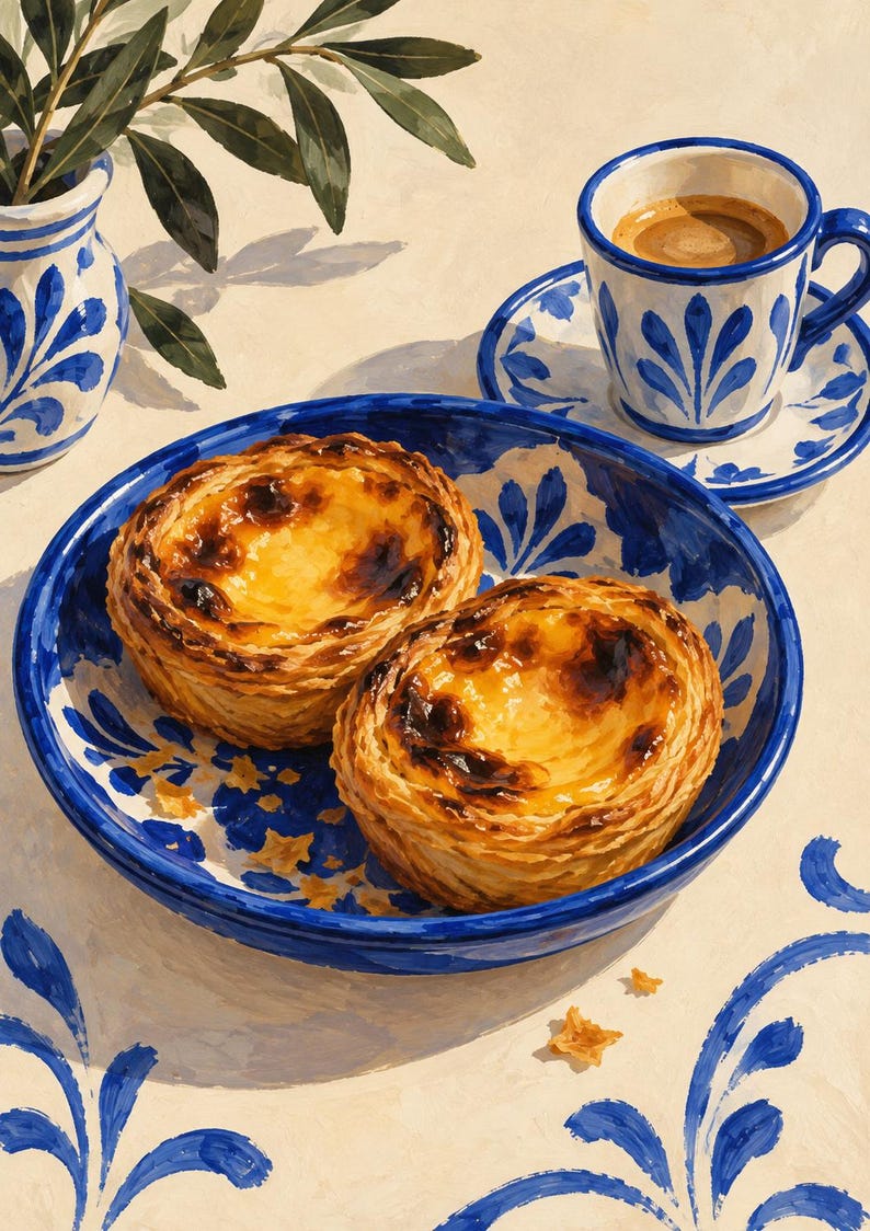 Morgontryck med portugisisk vaniljsåspaj | Blå & vit keramik (digital nedladdning) bild 6