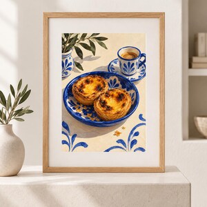 Morgontryck med portugisisk vaniljsåspaj | Blå & vit keramik (digital nedladdning) bild 2