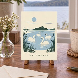 Westmeath Children of Lir Swans Print | Digital nedladdning av irländsk väggkonst bild 3