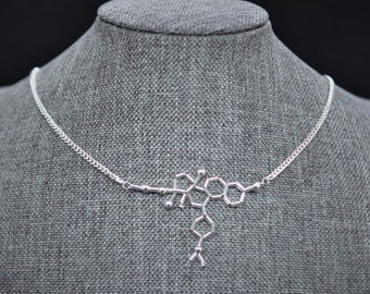 Biolojewelry - Mifepristone Molecule Biology Science Health Protest Statement Necklace