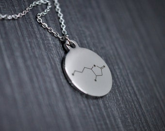 Biolojewerly -  Stainless Steel Whiskey Molecule Science Biology Chemistry Gastronomy Mixology Necklace