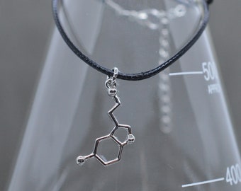 Biolojewelry - Serotonin Neurotransmitter Molecule Science Biology Chemistry Psychology necklace