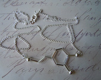 Biolojewelry - Dopamine Molecule Neurotransmitter Science Chemisry Psychology Necklace