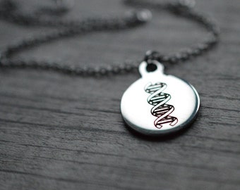 Biolojewerly -  Stainless Steel DNA Double Helix Biology Chemistry Anatomy Science Theme Necklace