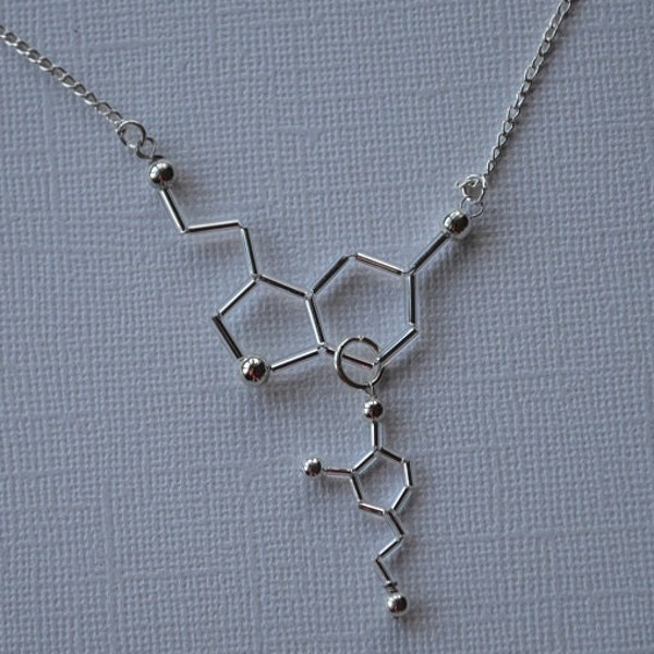 Biolojewelry - Customizable Neurotransmitter Molecule Biology Chemistry Psychology Sceince Necklace