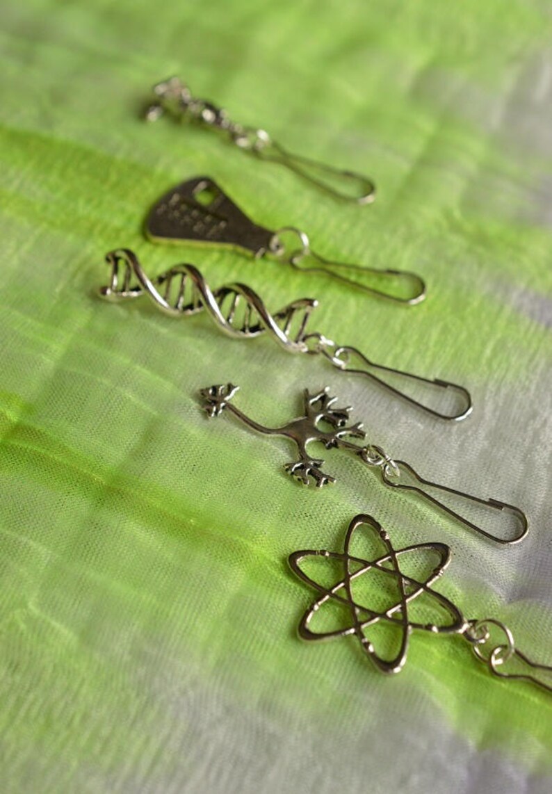Biolojewelry Set of 5 Science Biology Chemistry Theme Charms Etsy
