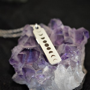 Biolojewerly -  Stainless Steel Moon Phase Astronomy Space Galaxy Universe Theme Necklace