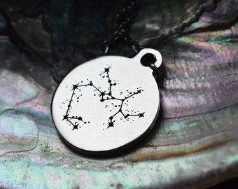 Biolojewerly - Sagitario Constellation Collar de Acero Inoxidable