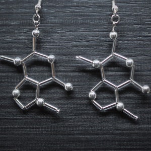 Biolojewelry - Theobromine (Chocolate) Molecule Biology Chemmistry Science Earrings